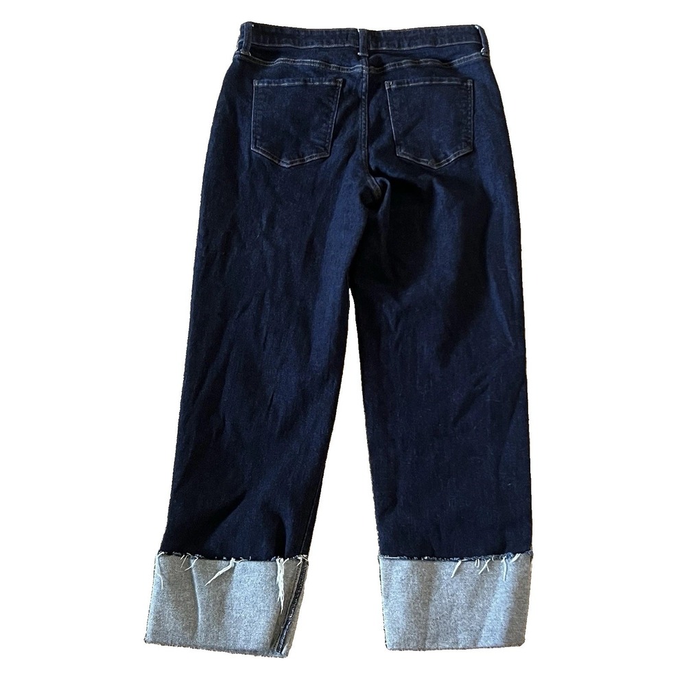 KUT From The Kloth Fay Fab Ab Straight Leg Jeans Dark Wash Cuffed Women's 8 - Picture 2 of 5